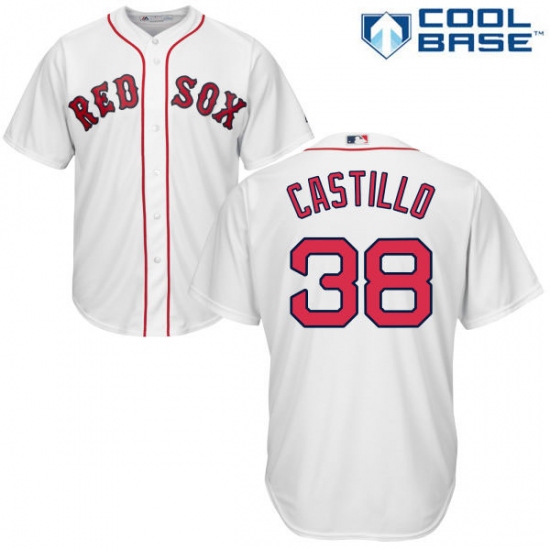 Youth Majestic Boston Red Sox 38 Rusney Castillo Authentic White Home Cool Base MLB Jersey