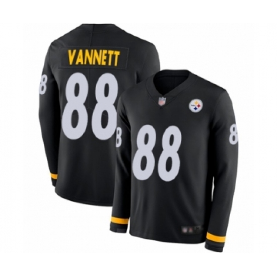 Men's Pittsburgh Steelers 88 Nick Vannett Limited Black Therma Long Sleeve Football Jersey