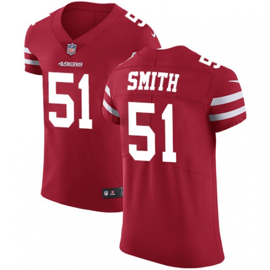 Men's Nike San Francisco 49ers 51 Malcolm Smith Red Team Color Vapor Untouchable Elite Player NFL Jersey