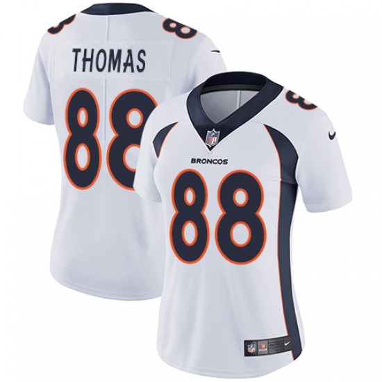 Women's Nike Denver Broncos 88 Demaryius Thomas White Vapor Untouchable Limited Player NFL Jersey