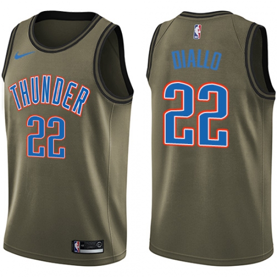 Men's Nike Oklahoma City Thunder 22 Hamidou Diallo Swingman Green Salute to Service NBA Jersey