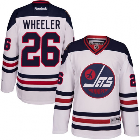 Men's Reebok Winnipeg Jets 26 Blake Wheeler Premier White 2016 Heritage Classic NHL Jersey