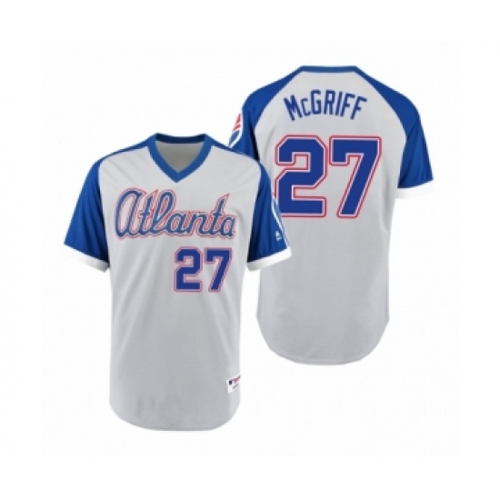 Men's Braves 27 Fred McGriff Gray Royal 1979 Turn Back the Clock Authentic Jersey