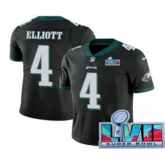 Men's Philadelphia Eagles 4 Jake Elliott Limited Black Super Bowl LVII Vapor Jersey