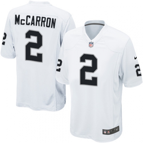 Men's Nike Oakland Raiders 2 AJ McCarron Game White NFL Jersey