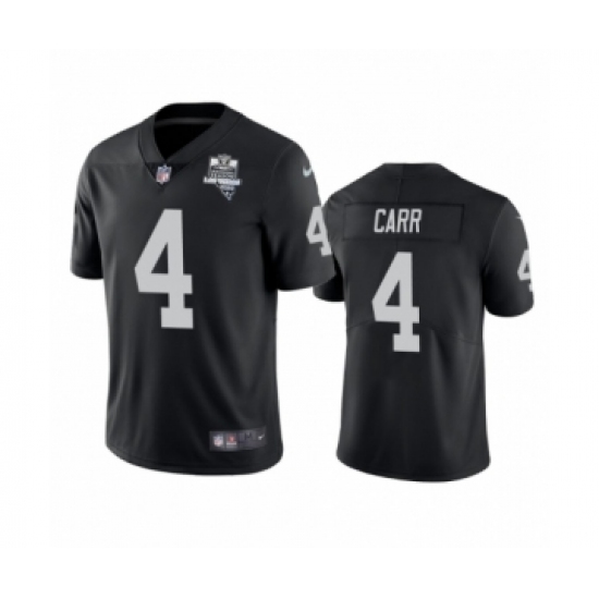 Men's Oakland Raiders 4 Derek Carr Black 2020 Inaugural Season Vapor Limited Jersey