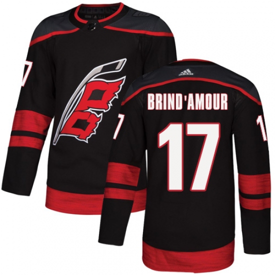 Men's Adidas Carolina Hurricanes 17 Rod Brind'Amour Authentic Black Alternate NHL Jersey