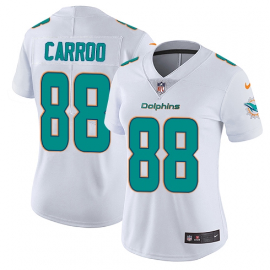Women's Nike Miami Dolphins 88 Leonte Carroo White Vapor Untouchable Limited Player NFL Jersey