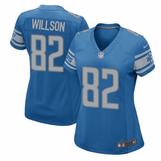 Women's Nike Detroit Lions 82 Luke Willson Game Blue Team Color NFL Jersey