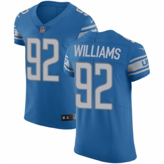 Men's Nike Detroit Lions 92 Sylvester Williams Blue Team Color Vapor Untouchable Elite Player NFL Jersey