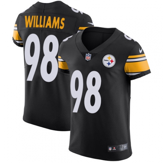 Men's Nike Pittsburgh Steelers 98 Vince Williams Black Team Color Vapor Untouchable Elite Player NFL Jersey