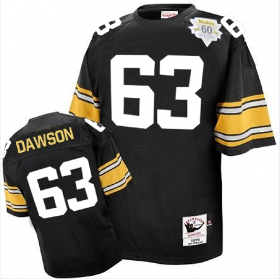 Mitchell And Ness Pittsburgh Steelers 63 Dermontti Dawson Black Team Color 60TH Authentic Throwback NFL Jersey