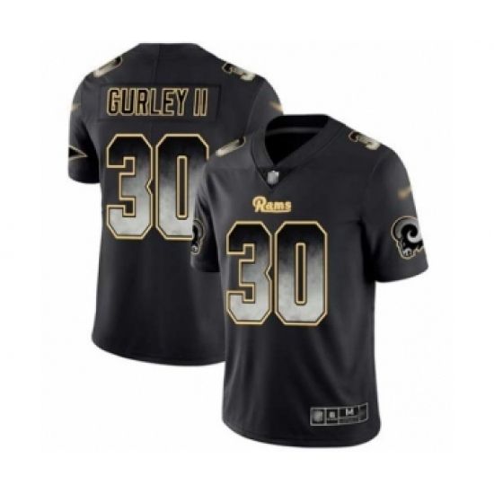 Men's Los Angeles Rams 30 Todd Gurley Limited Black Smoke Fashion Football Jersey