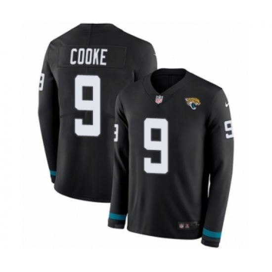 Youth Nike Jacksonville Jaguars 9 Logan Cooke Limited Black Therma Long Sleeve NFL Jersey