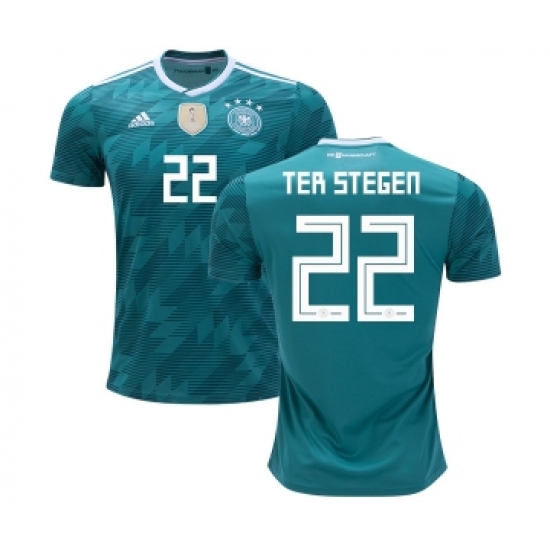 Germany 22 Ter Stegen Away Kid Soccer Country Jersey