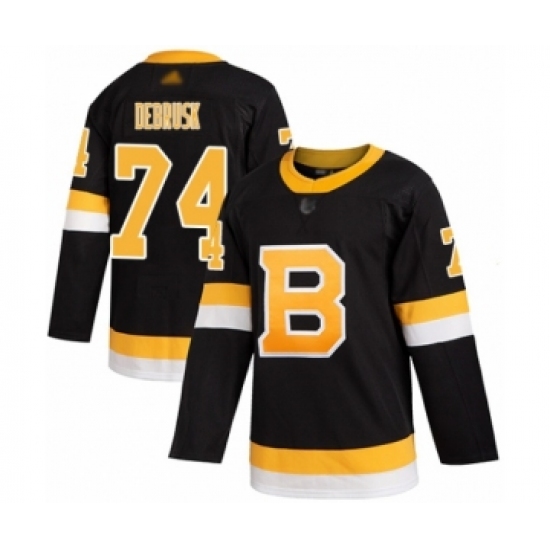 Men's Boston Bruins 74 Jake DeBrusk Authentic Black Alternate Hockey Jersey