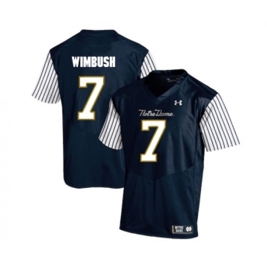 Notre Dame Fighting Irish 7 Brandon Wimbush Navy College Football Jersey