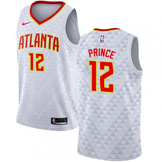 Youth Nike Atlanta Hawks 12 Taurean Prince Swingman White NBA Jersey - Association Edition