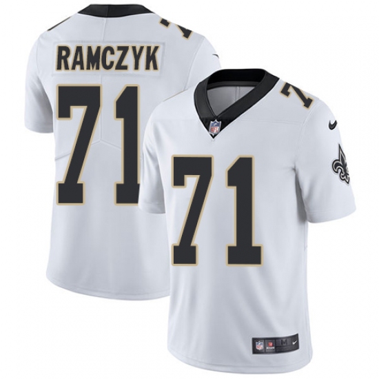 Men's Nike New Orleans Saints 71 Ryan Ramczyk White Vapor Untouchable Limited Player NFL Jersey