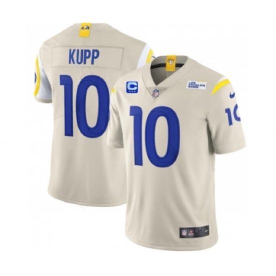 Men's Los Angeles Rams 2022 10 Cooper Kupp Bone White With 3-star C Patch Vapor Untouchable Limited Stitched NFL Jersey
