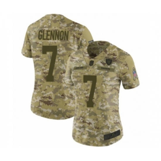 Women's Oakland Raiders 7 Mike Glennon Limited Camo 2018 Salute to Service Football Jersey