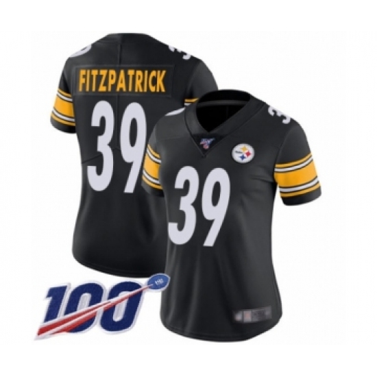 Women's Pittsburgh Steelers 39 Minkah Fitzpatrick Black Team Color Vapor Untouchable Limited Player 100th Season Football Jersey