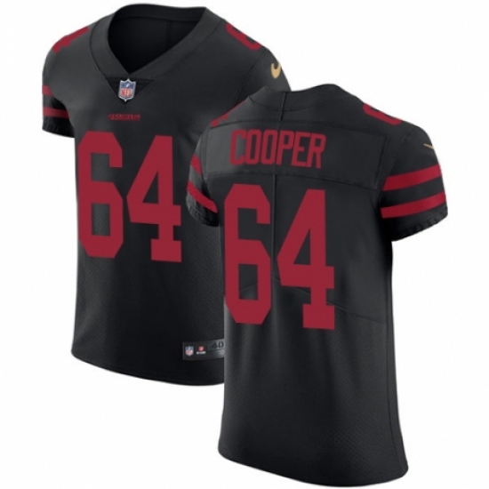 Men's Nike San Francisco 49ers 64 Jonathan Cooper Black Alternate Vapor Untouchable Elite Player NFL Jersey