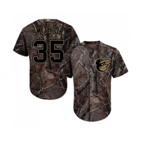 Youth Baltimore Orioles 35 Dwight Smith Jr. Authentic Camo Realtree Collection Flex Base Baseball Jersey