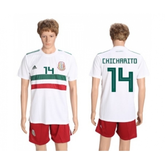 Mexico 14 Chicharito Away Soccer Country Jersey