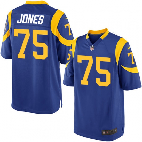 Men's Nike Los Angeles Rams 75 Deacon Jones Game Royal Blue Alternate NFL Jersey