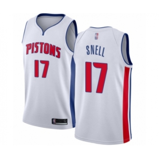 Women's Detroit Pistons 17 Tony Snell Authentic White Basketball Jersey - Association Edition