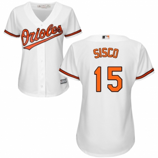 Women's Majestic Baltimore Orioles 15 Chance Sisco Replica White Home Cool Base MLB Jersey