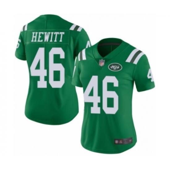 Women's New York Jets 46 Neville Hewitt Limited Green Rush Vapor Untouchable Football Jersey