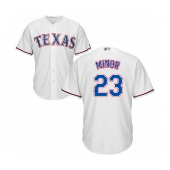 Men's Texas Rangers 23 Mike Minor Replica White Home Cool Base Baseball Jersey