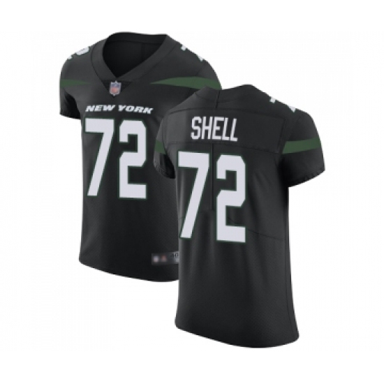 Men's New York Jets 72 Brandon Shell Black Alternate Vapor Untouchable Elite Player Football Jersey