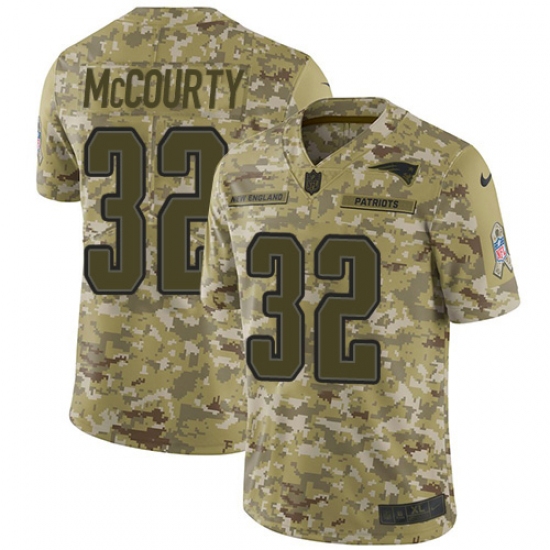 Men's Nike New England Patriots 32 Devin McCourty Limited Camo 2018 Salute to Service NFL Jersey