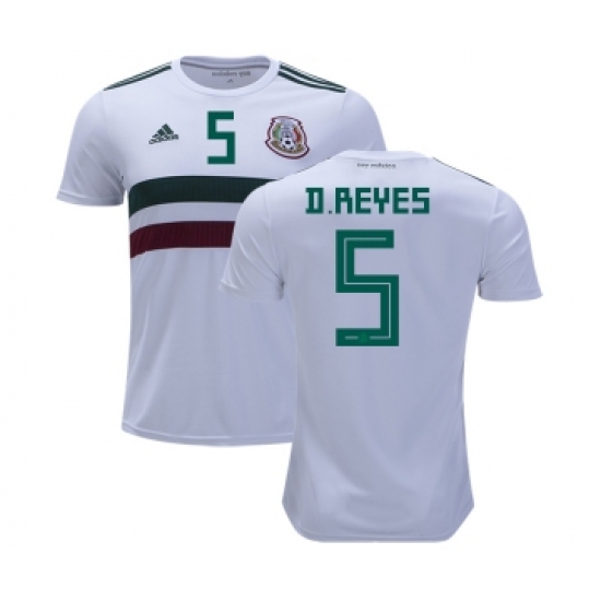 Mexico 5 D.Reyes Away Kid Soccer Country Jersey