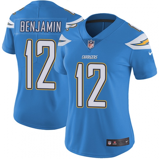 Women's Nike Los Angeles Chargers 12 Travis Benjamin Electric Blue Alternate Vapor Untouchable Limited Player NFL Jersey