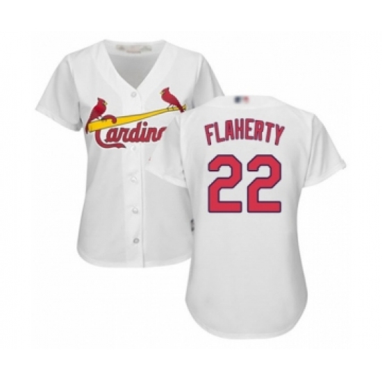 Women's St. Louis Cardinals 22 Jack Flaherty Authentic White Home Cool Base Baseball Player Jersey