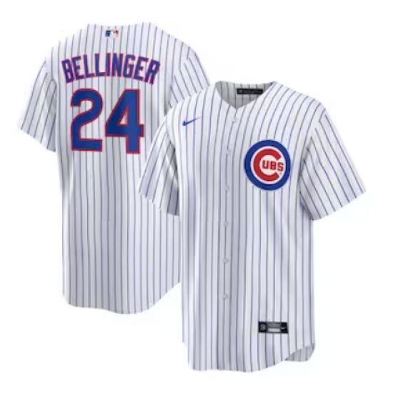 Men's Nike Chicago Cubs 24 Cody Bellinger White-Royal Home Official Replica Player Jersey