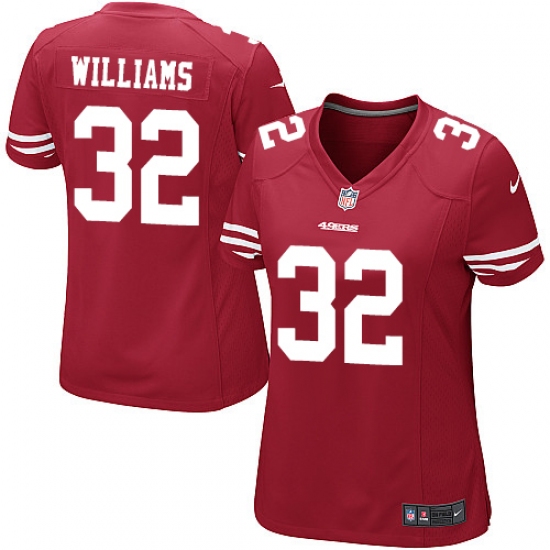 Women's Nike San Francisco 49ers 32 Joe Williams Game Red Team Color NFL Jersey