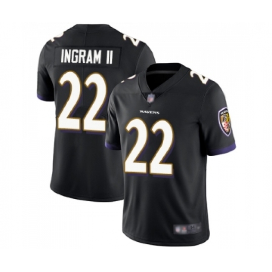 Men's Baltimore Ravens 22 Mark Ingram II Black Alternate Vapor Untouchable Limited Player Football Jersey