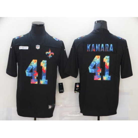Men's New Orleans Saints 41 Alvin Kamara Rainbow Version Nike Limited Jersey