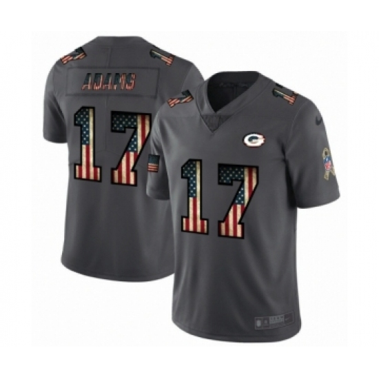 Men's Green Bay Packers 17 Davante Adams Limited Black USA Flag 2019 Salute To Service Football Jersey