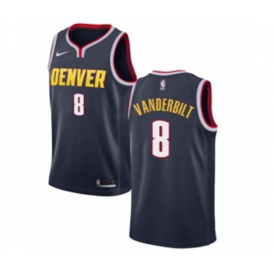 Men's Nike Denver Nuggets 8 Jarred Vanderbilt Swingman Navy Blue Road NBA Jersey - Icon Edition