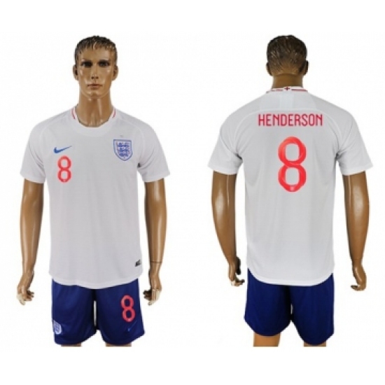 England 8 Henderson Home Soccer Country Jersey