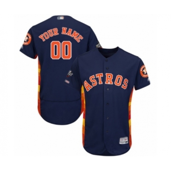 Men's Houston Astros Customized Navy Blue Alternate Flex Base Authentic Collection 2019 World Series Bound Baseball Jersey