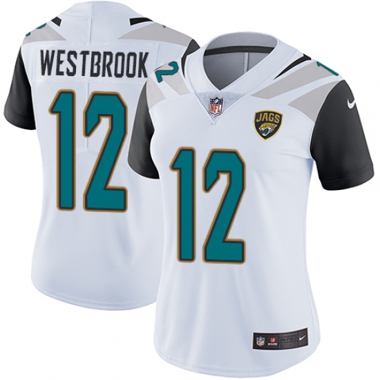 Women's Nike Jacksonville Jaguars 12 Dede Westbrook White Vapor Untouchable Limited Player NFL Jersey
