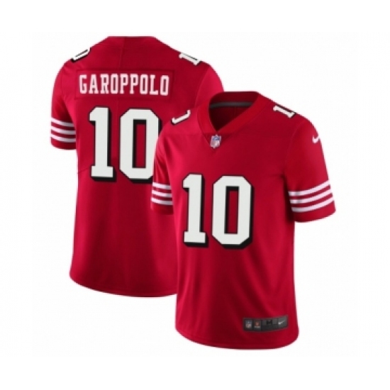 Men's San Francisco 49ers 10 Jimmy Garoppolo Limited Red Rush Vapor Untouchable Football Jerseys