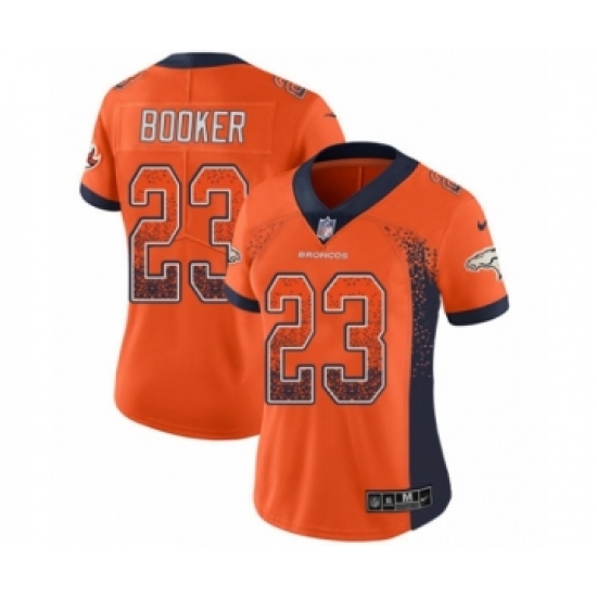 Women's Nike Denver Broncos 23 Devontae Booker Limited Orange Rush Drift Fashion NFL Jersey